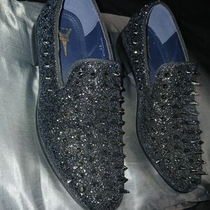 Men's Black Studded Slip-On Shoes